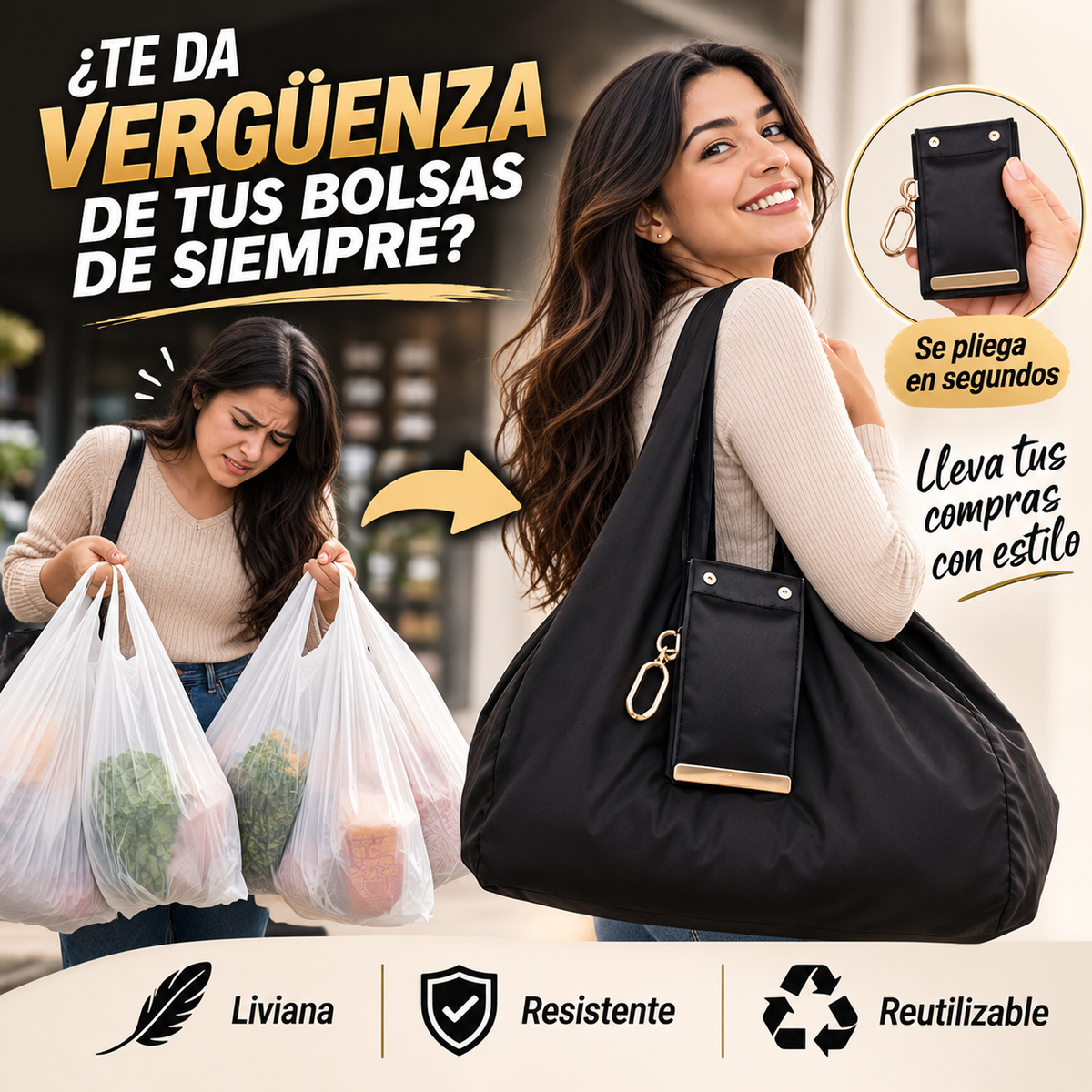 😳 ¿TE DA VERGÜENZA SALIR CON ESAS BOLSAS DE SIEMPRE? 🛍️ ¡CAMBIA TU FORMA DE LLEVAR TUS COMPRAS! ✨🔥